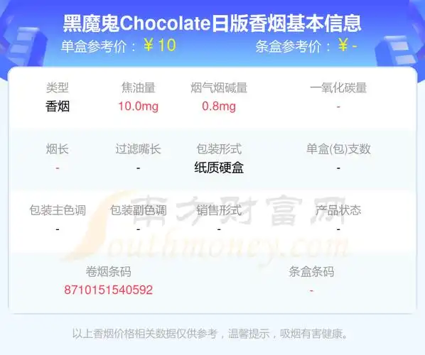 2024年黑魔鬼chocolate日版多少钱一条blackdevil黑魔鬼香烟价格表