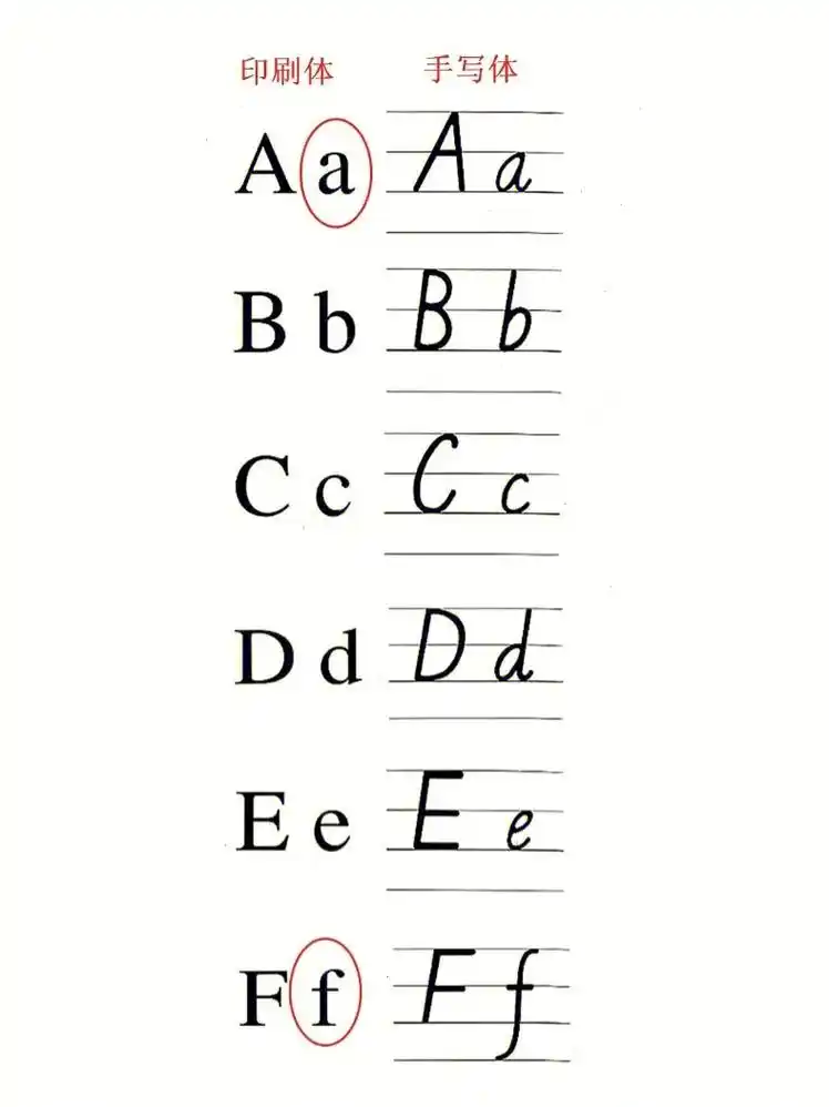 26个字母大小写手写体和印刷体#零基础英语 #26个字母 # - 抖音