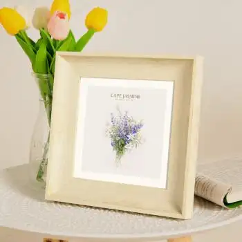 摆台装裱正方形画框6寸78照片12相册框a4创意摆件复古白正方形6寸内径