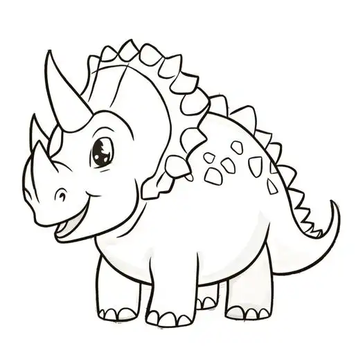 96 让我们用画笔为超级可爱的卡通恐龙2增添色彩吧!