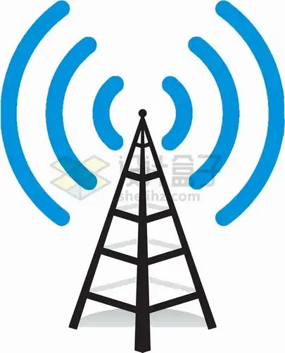 发出无线信号的通信塔简笔画png图片素材