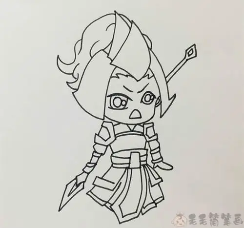 赵云简笔画古代将军简笔画