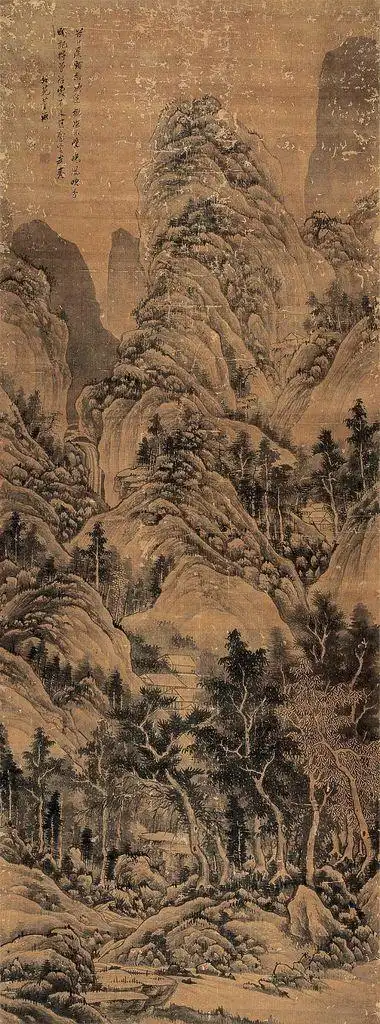 五代山水四家:董源画选 夏景山口待渡图卷(百幅中国名画) - 潮河边人