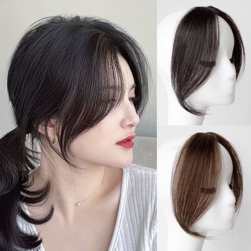 八字刘海假发女自然前额 网红法式中分假刘海假发片真发头帘假发