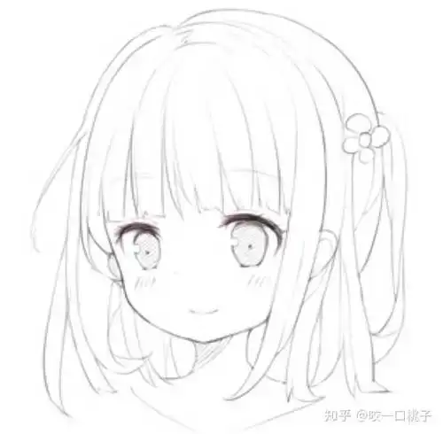 素描可爱女生动漫头像_头像图片_扣扣乐园