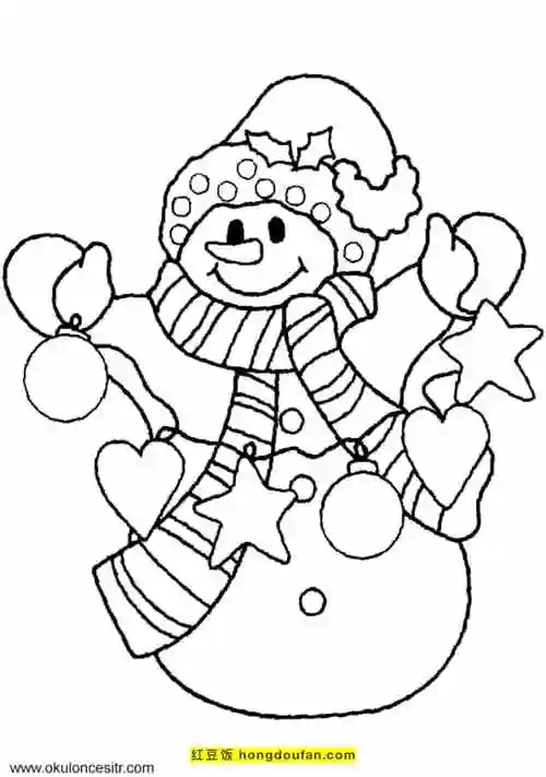 9张一步一步学习画雪人圆滚滚的雪人卡通涂色简笔画