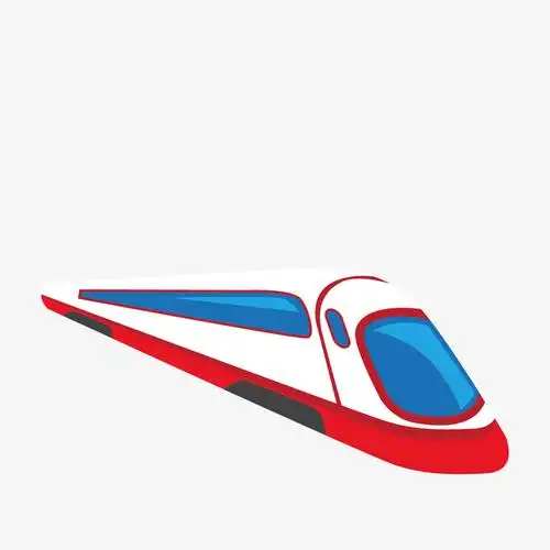 卡通扁平风白色动车