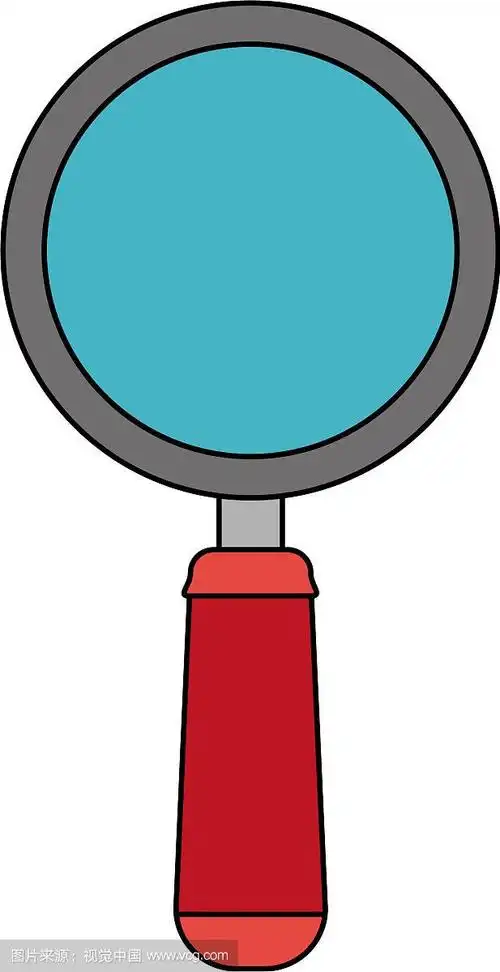 彩色图像卡通放大镜与红色