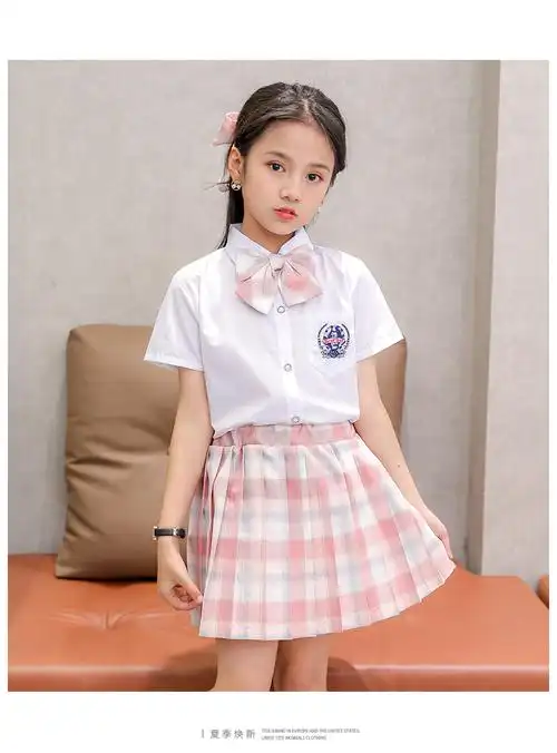女童儿童jk制服百褶裙7岁小春季10岁儿童短裙校服学院风套装