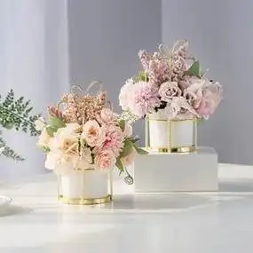 冰箱顶上面的摆件家里装饰品客厅干花花束摆设带花瓶顶部装饰摆件