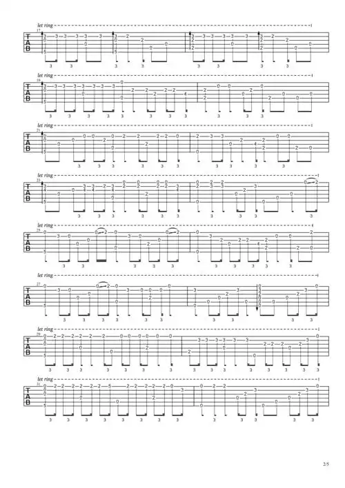 花名未闻edsecretbase君がくれたもの指弹吉他谱