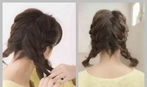 俏皮短发麻花辫的编法图解