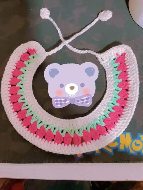 钩织小猫咪的项圈