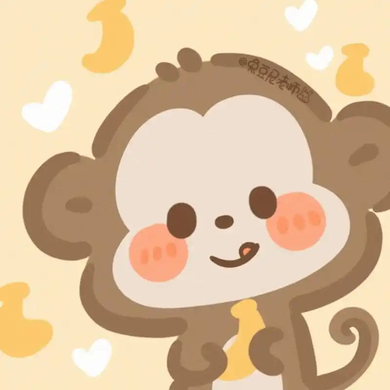 procreate原创治愈风可爱动物小头像黄色系 9999是秋天的颜色!