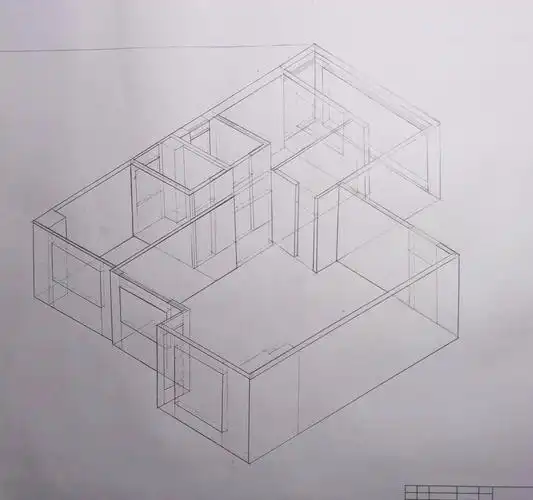 住宅轴测图手绘