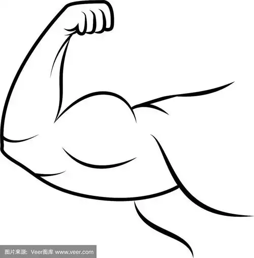 强力手臂图标线条艺术