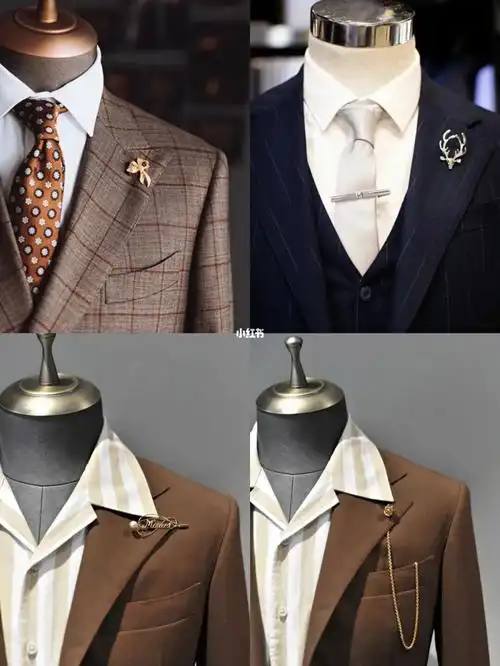 西装胸针的正确戴法9797胸针属于西服装饰品91一枚适合自己的