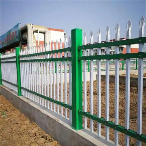 丰甲锌钢围栏小区围墙护栏fj1089铁护栏栅普通款12米高二横梁3米长套