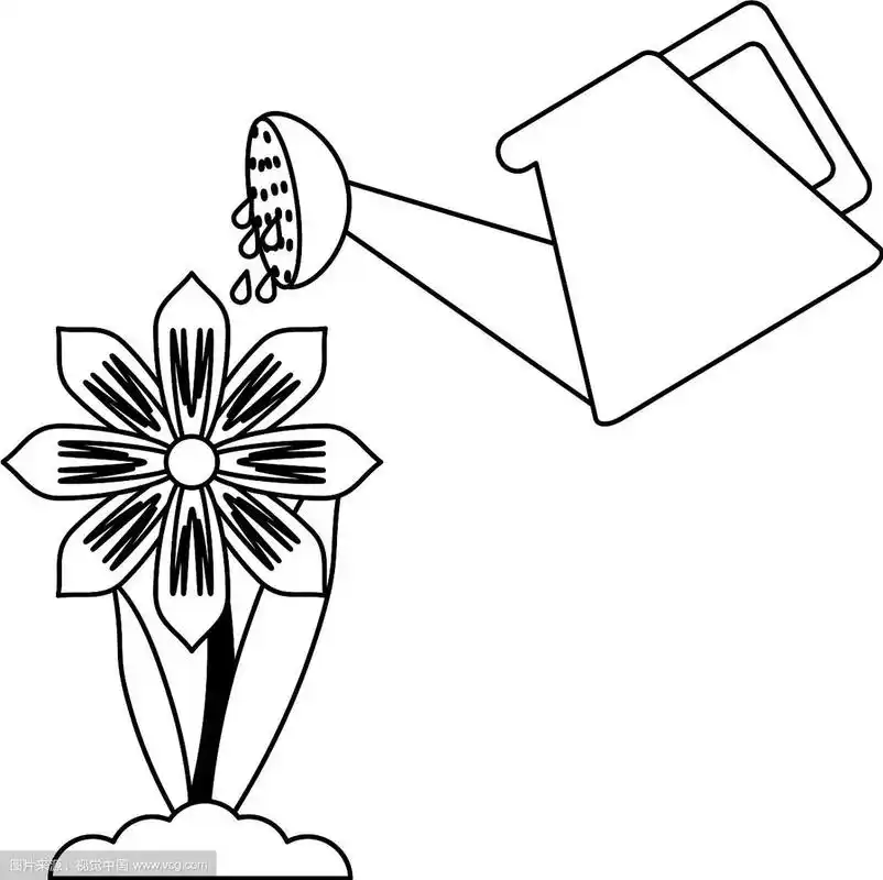 花园可以浇花在黑色和白色