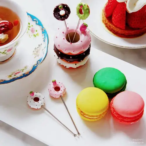 【精致可爱的甜甜圈点心小食水果叉,融化你的心】