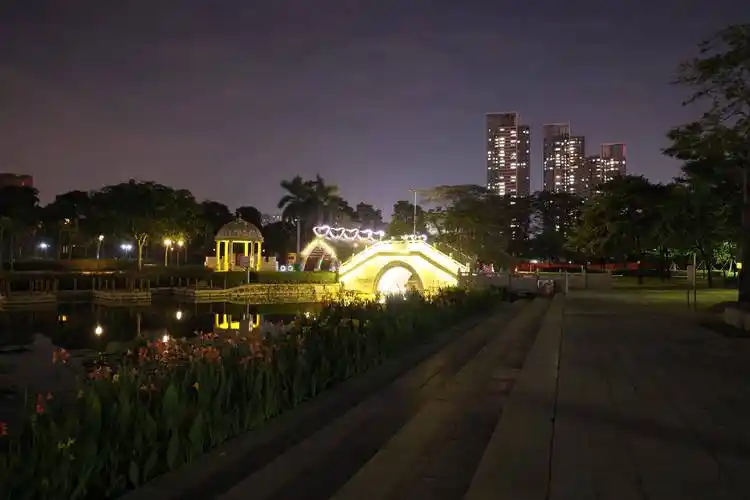 佳能r5拍摄佛山文华公园夜景,充满浪漫气氛的地方_主题_带着_灯光