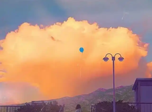 赤橙动漫背景图愿你生命中有足够的云翳造就一个美丽的黄昏