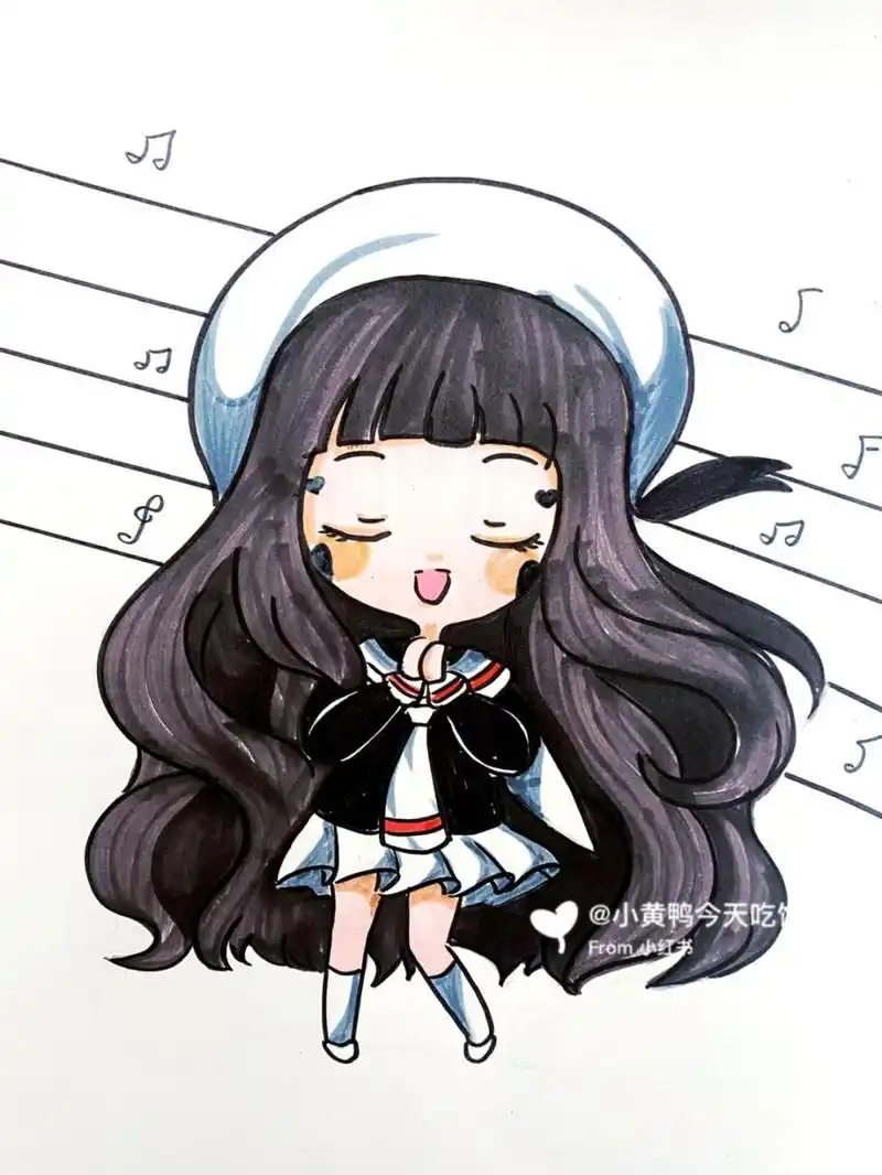 动漫女生 #卡通画# #动漫# #动漫女孩# #唱歌动漫