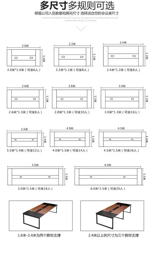 办公家具会议桌长桌简约现代培训办公桌大小型会议桌椅组合长方形
