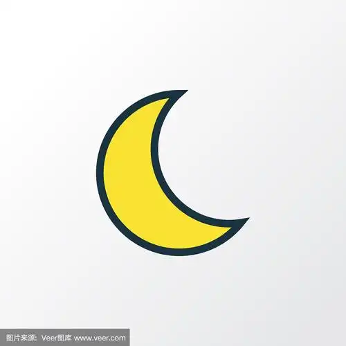 月亮彩色轮廓符号优质