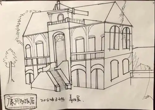 姜汉晨 线描画《康有为故居》儿童画作品赵子萱作品李梓瑶作品邵伟菡