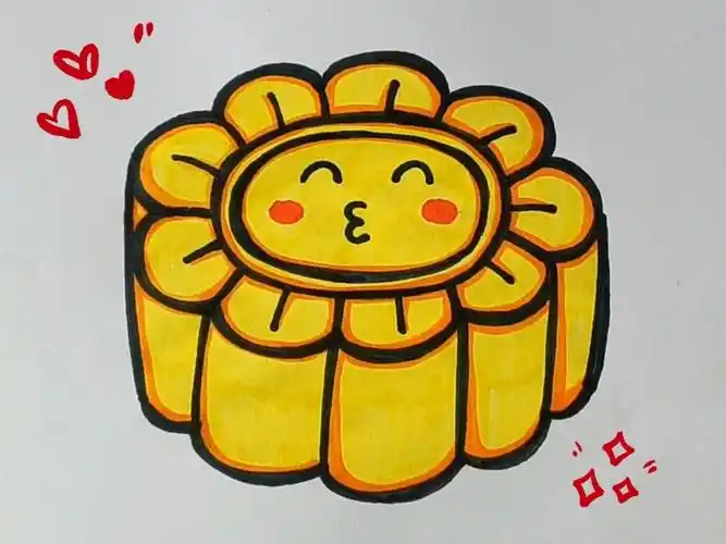 中秋节快到了,一起来画月饼吧,这个画法一学就会,快来试试吧#简笔画