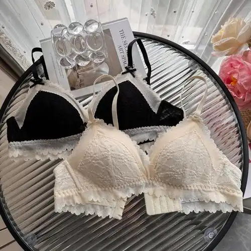 实拍实价日系性感花边蕾丝聚拢无钢圈文胸套装少女胸罩收副乳内