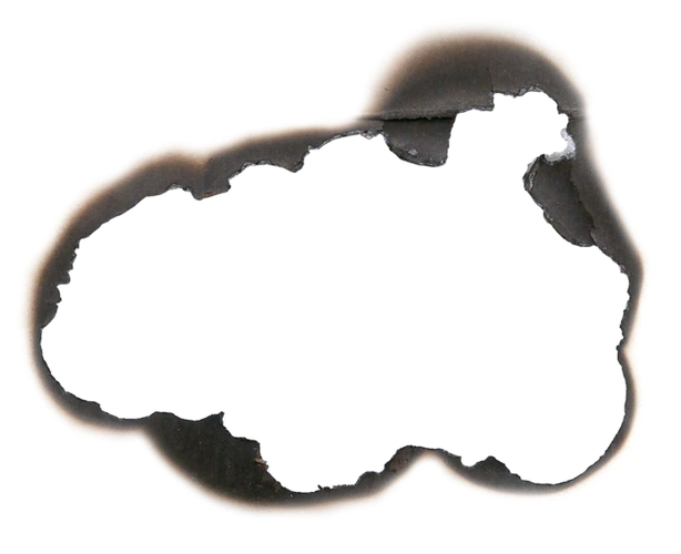 png素材灰烬燃烧后的纸纸边烧焦