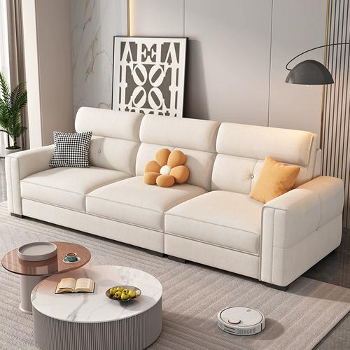 现代简约猫抓布沙发小户型家用客厅猫抓绒三人四人位网红沙发组合