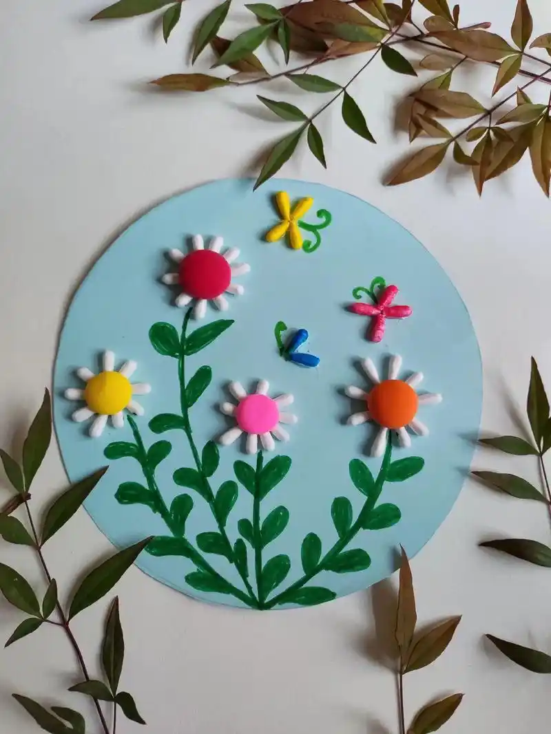 棉签画,很简单哦!可以收藏下,空闲的时候可以和家里的孩子一起 - 抖音