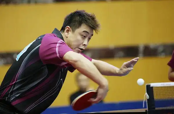 图文:乒乓球全锦赛混双赛况 王皓直拍横打
