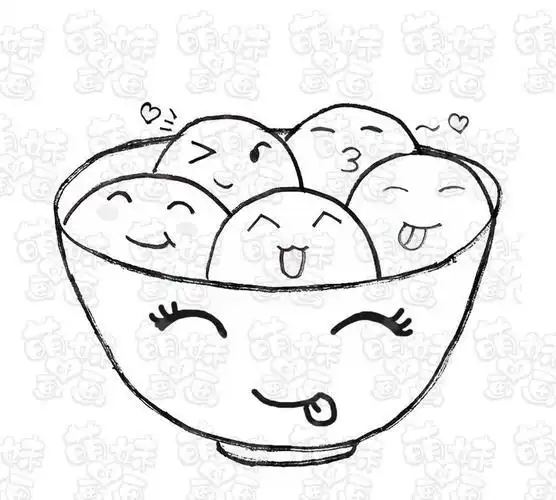 20种表情简笔画大全元宵节用表情汤圆画汤圆快画到手抄报上