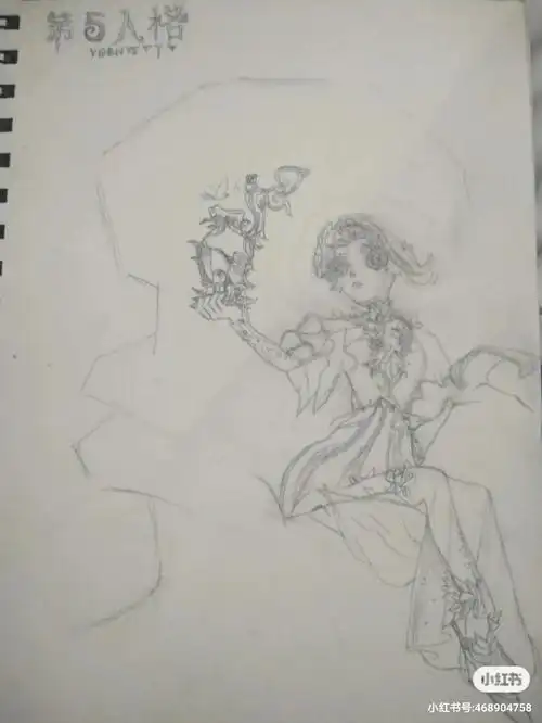 画了好久的,#第五人格虚妄杰作  #调香师  #铅笔画  #第五人格  各位
