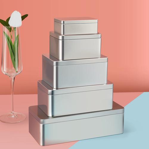 长方形收纳铁盒子磨砂加厚金属收纳盒小工具零食茶叶饼干储存带盖