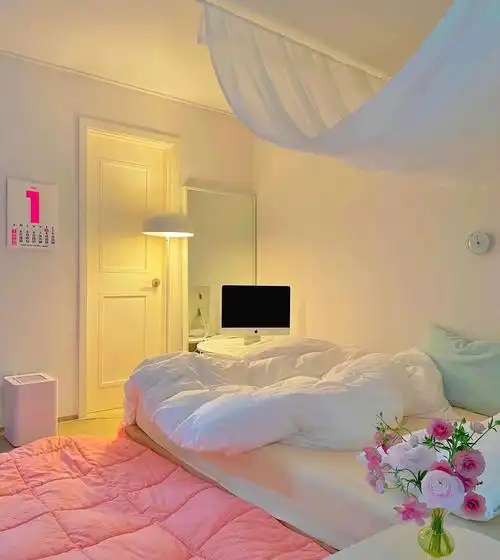 韩式ins卧室#布置自己的小房间在寻觅一个小房间布置成自己喜欢的