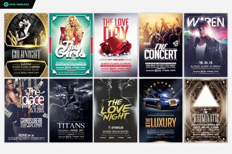 100张电影海报产品宣传psd模板-grils voucher - 朵丫朵设计素材