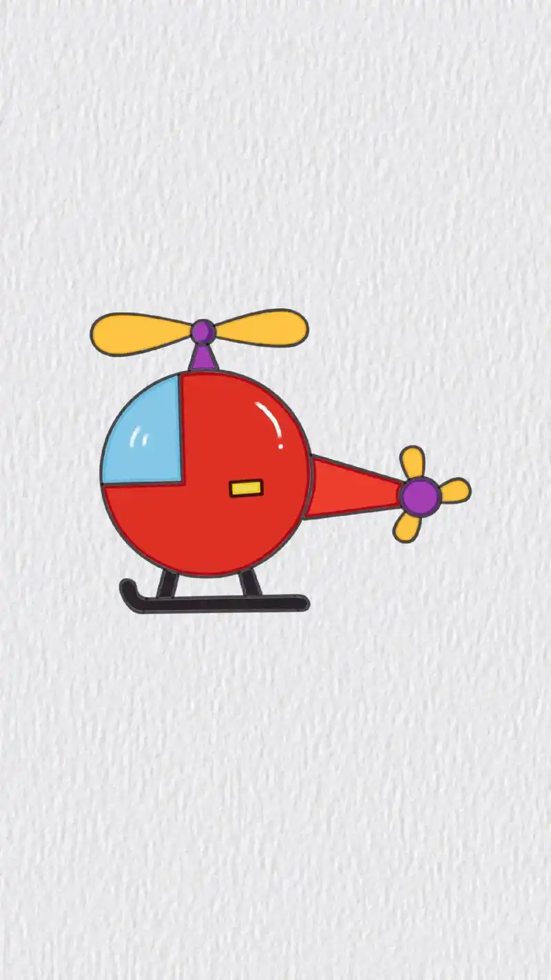 简笔画  直升机#一起学画画 #简笔画 #画画 - 抖音