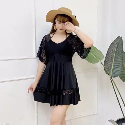 大码泳衣女遮肚微胖妹妹遮肉显瘦保守度假泡温泉泳衣胖mm胖妹微胖240