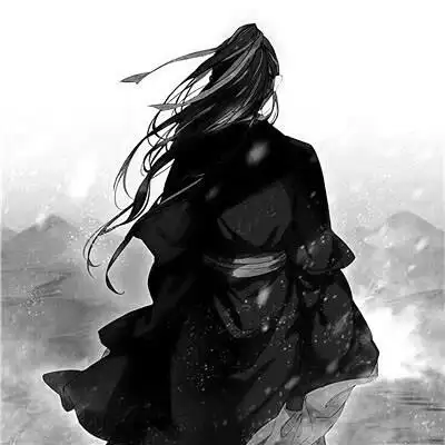 黑白古风漫画头像男生