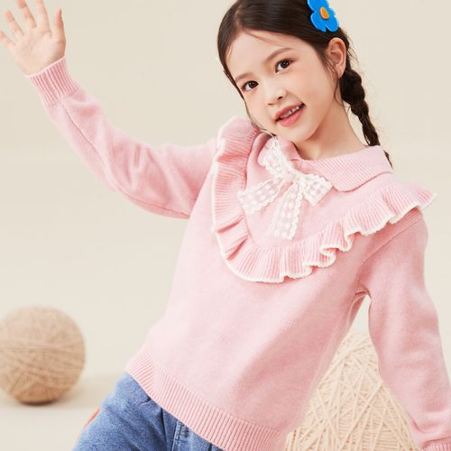 女童毛衣年春秋季儿童毛衣中大童装亲肤可爱毛衣俏皮