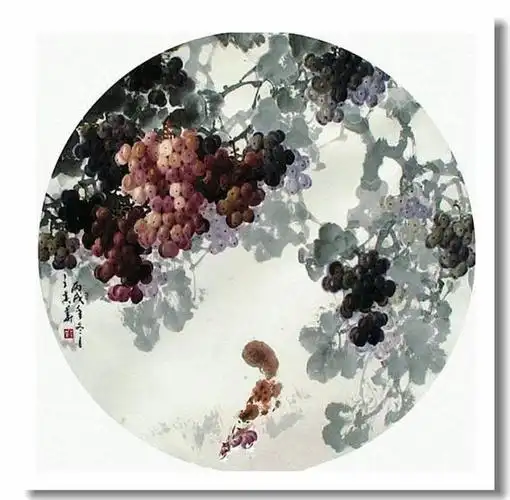 天天漫画网:画家王其华《几度春风秋雨 葡萄熟了》