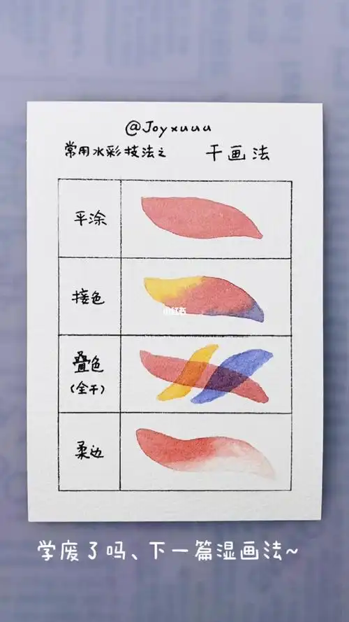 joyxuuu常用水彩技法之干画法