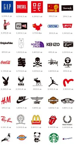 58张迷你小号欧美潮牌logo手机贴纸个性手机壳充电宝平板贴画防水