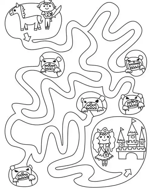 幼儿园迷宫-简单版(可打印)