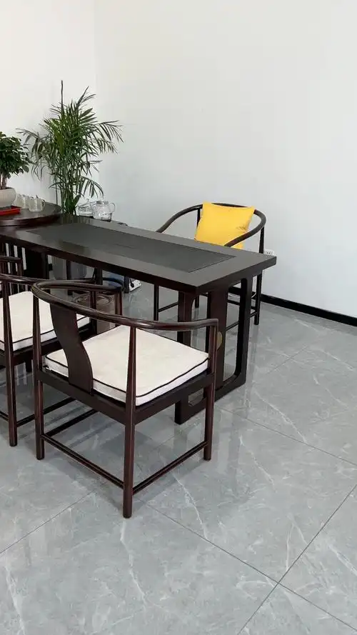 新中式茶桌 #茶室家具-度小视